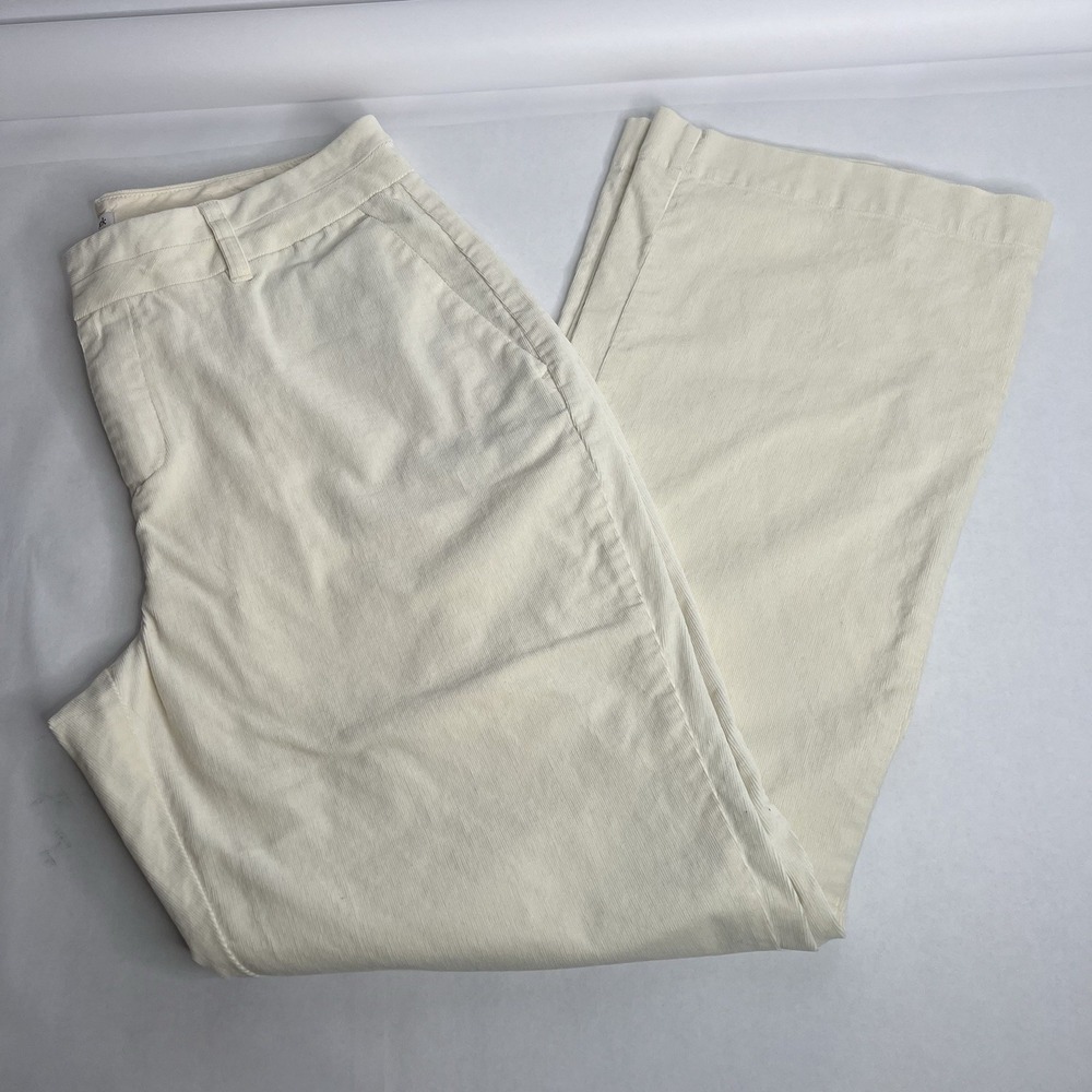 Coldwater Creek Trouser Fit Corduroy Pants Size 12 Ivory Bootcut Leg Chino Work‎